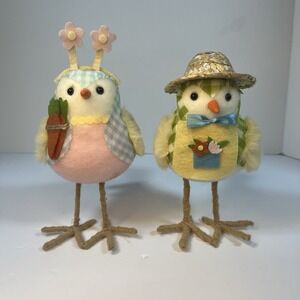 Walgreens Spring‎ Easter Feather Friend Fabric Bird Couple Flowers Decor